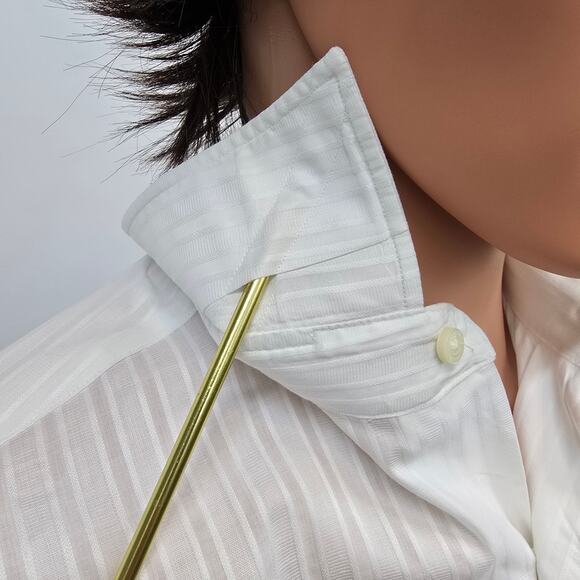 Tommy Bahama Dress Shirt Men 15.5 / 34-35 White Striped Long Sleeve - Picture 5 of 14